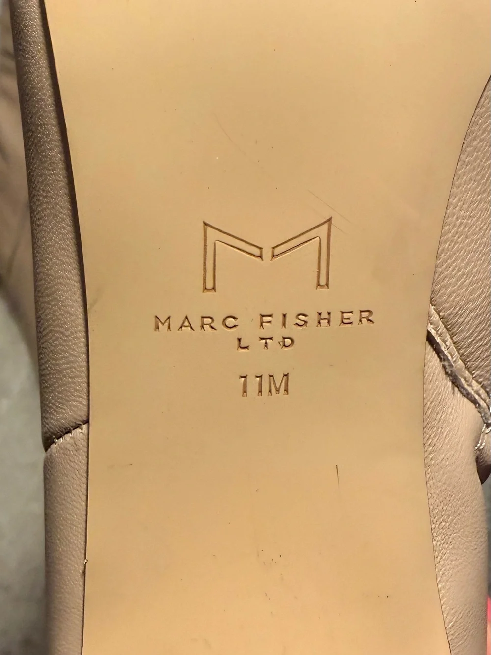 Marc Fisher Blush Beige Over-the-Knee Pointed Toe Boots